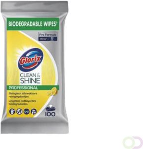 Glorix Reinigingsdoek Pro Formula Clean en Shine Biologisch afbreekbaar 100 doekjes