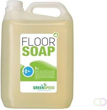 Greenspeed vloerzeep met lijnzaadolie voor poreuze vloeren citrusgeur flacon van 5 liter