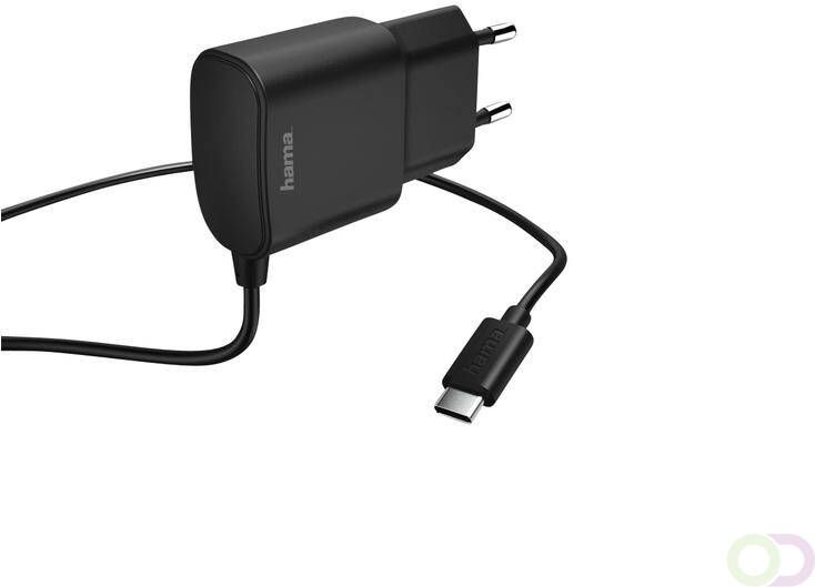 Hama Oplader USB C 2.4A 1 meter zwart