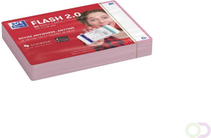 HAMELIN OXFORD FLASH 2.0 flashcards 105x148mm blanco roze pak 80