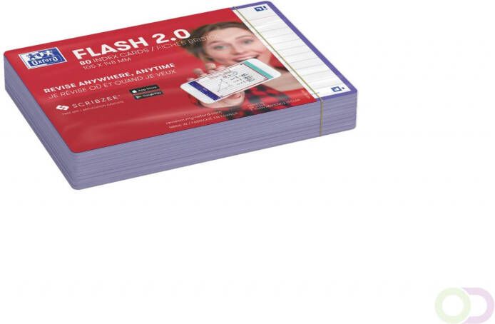 HAMELIN OXFORD FLASH 2.0 flashcards 105x148mm gelijnd paars pak 80