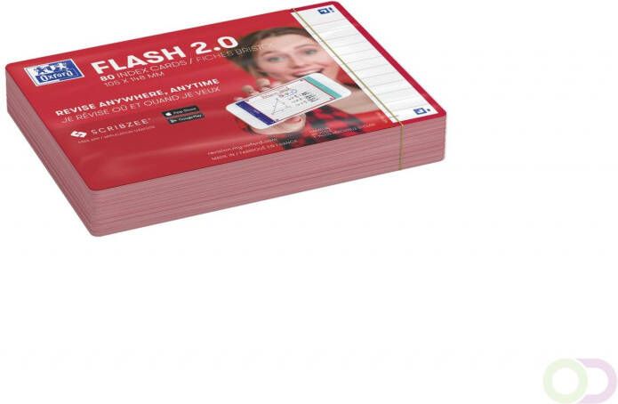 HAMELIN OXFORD FLASH 2.0 flashcards 105x148mm gelijnd rood pak 80