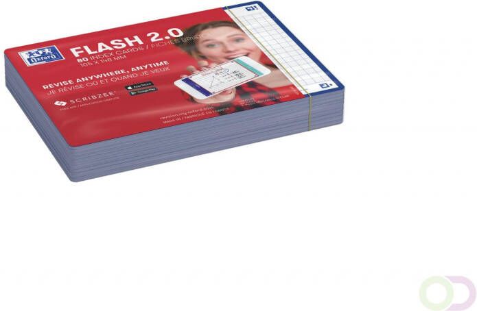 HAMELIN OXFORD FLASH 2.0 flashcards 105x148mm geruit 5mm blauw pak 80