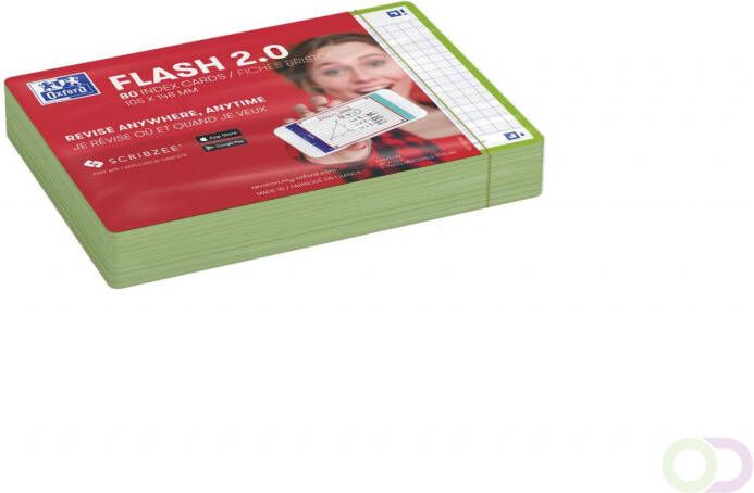 HAMELIN OXFORD FLASH 2.0 flashcards 105x148mm geruit 5mm groen pak 80