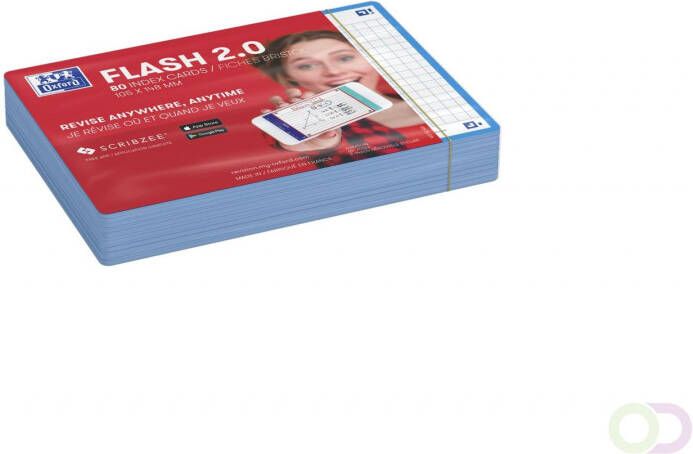 HAMELIN OXFORD FLASH 2.0 flashcards 105x148mm geruit 5mm turquoise pak 80