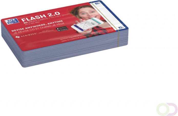 HAMELIN OXFORD FLASH 2.0 flashcards 75x125mm blanco blauw pak 80