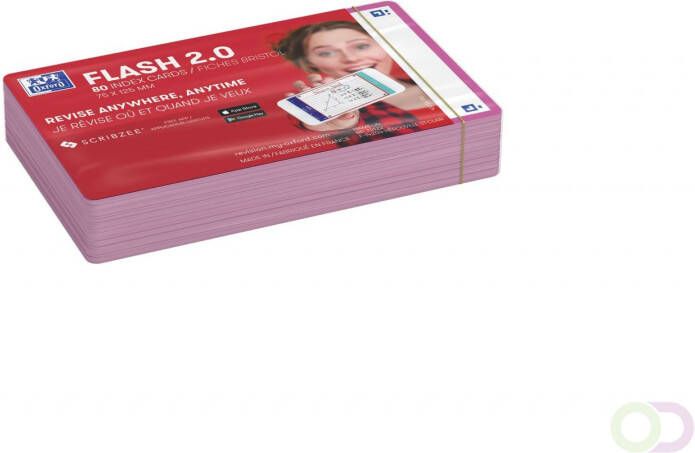 HAMELIN OXFORD FLASH 2.0 flashcards 75x125mm blanco fuchsia pak 80