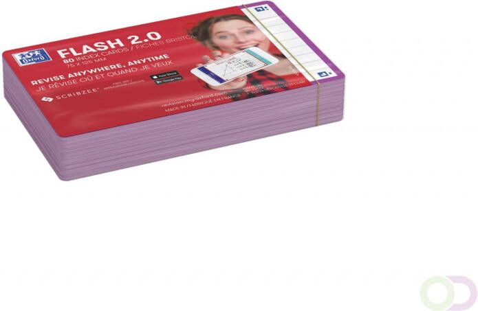 HAMELIN OXFORD FLASH 2.0 flashcards 75x125mm gelijnd licht paars pak 80