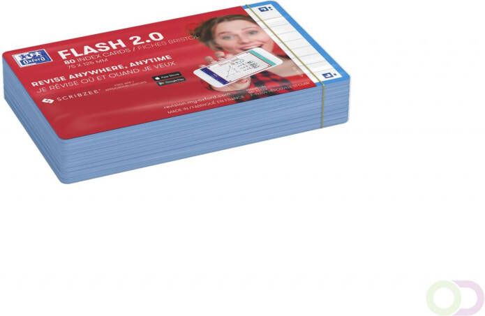HAMELIN OXFORD FLASH 2.0 flashcards 75x125mm gelijnd turquoise pak 80