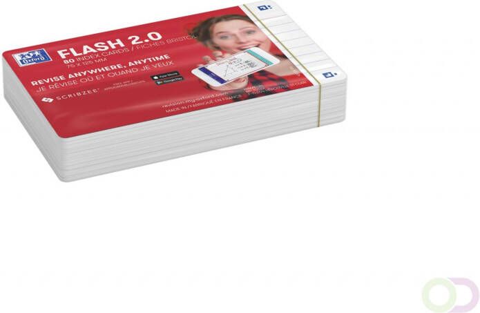 HAMELIN OXFORD FLASH 2.0 flashcards 75x125mm gelijnd wit pak 80