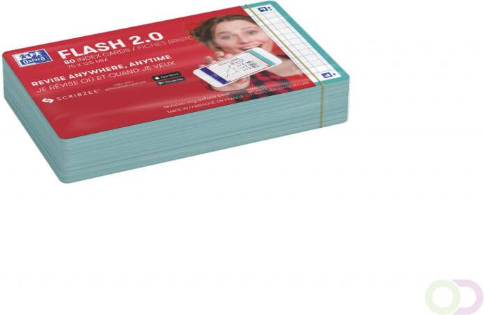 HAMELIN OXFORD FLASH 2.0 flashcards 75x125mm geruit 5mm mint groen pak 80