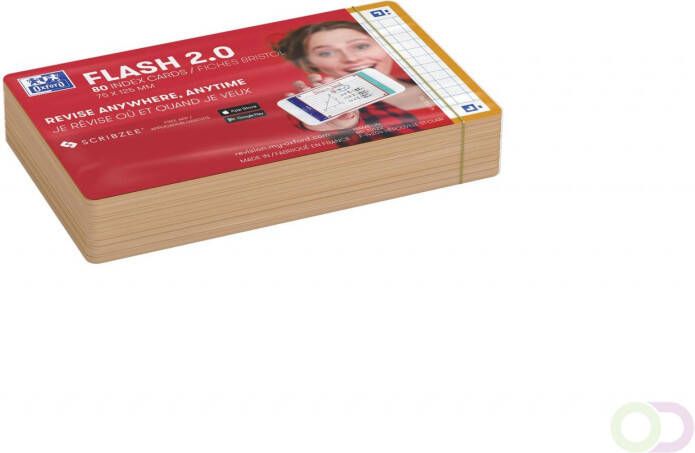 HAMELIN OXFORD FLASH 2.0 flashcards 75x125mm geruit 5mm oranje pak 80