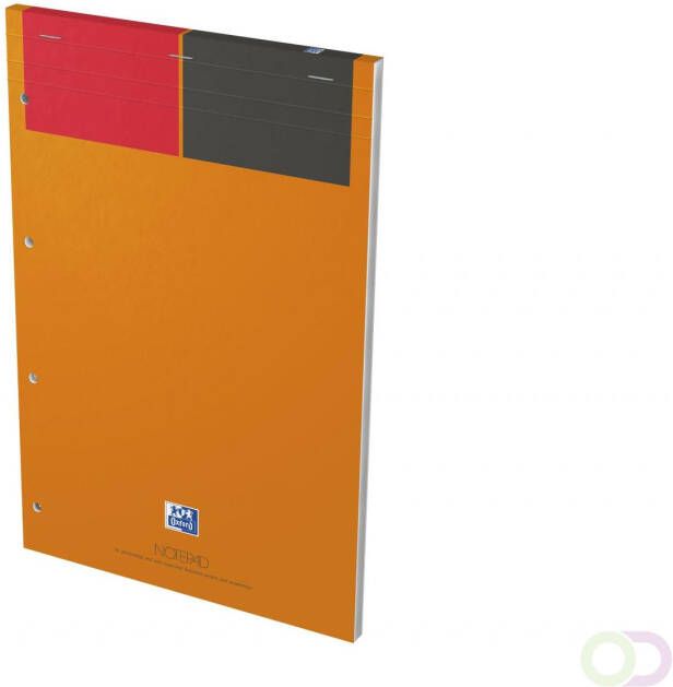 HAMELIN OXFORD International notepad A4+ gelijnd 4 gaats 80 vel 80g soepel kartonnen kaft oranje