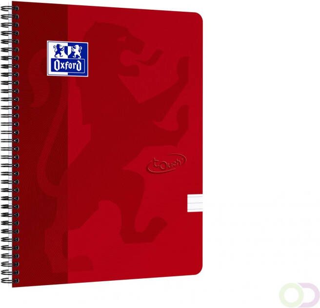 HAMELIN OXFORD Touch spiraalblok A4 gelijnd 70 vel 90g soepele kartonnen kaft rood
