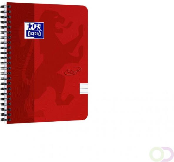 HAMELIN OXFORD Touch spiraalblok A5 gelijnd 70 vel 90g soepele kartonnen kaft rood