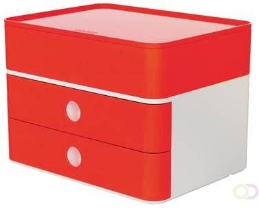 Han ladenblok Allison smart-box plus met 2 laden en organisatiebak wit rood