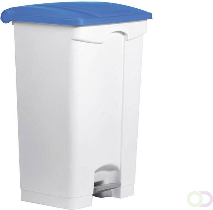 Helit Pedaalafvalbak 90L wit blauw