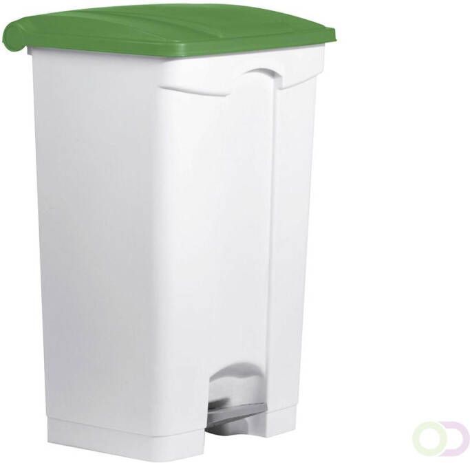 Helit Pedaalafvalbak 90L wit groen