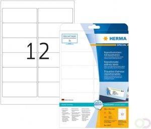 Herma 10017 Verwijderbare adresetiketten A4 99 1 x 42 3 mm wit MovablesÂ® Technology