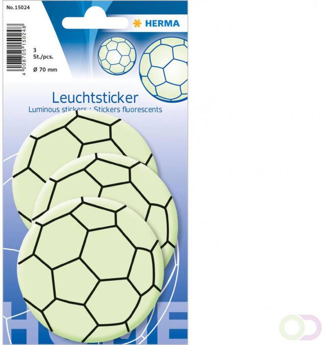 Herma 15024 Stickers Glow in the dark Voetbal maxi