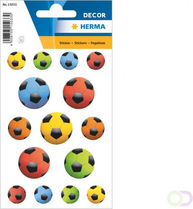 Herma 15033 Stickers gekleurde ballen van het voetbal