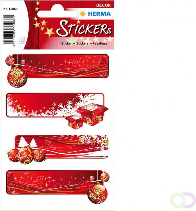 Herma 15063 Stickers Geschenketiketten rood glitter