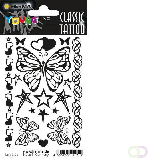 Herma 15171 CLASSIC tattoo black vlinder