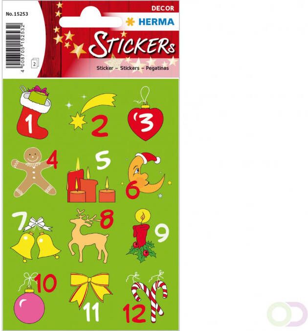 Herma 15253 Stickers adventkalender stickers 1 24 glitter