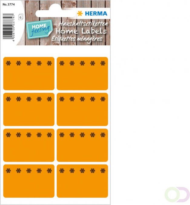 Herma Diepvries etiketten 26x40 mm oranje Ijskristal 48 st.