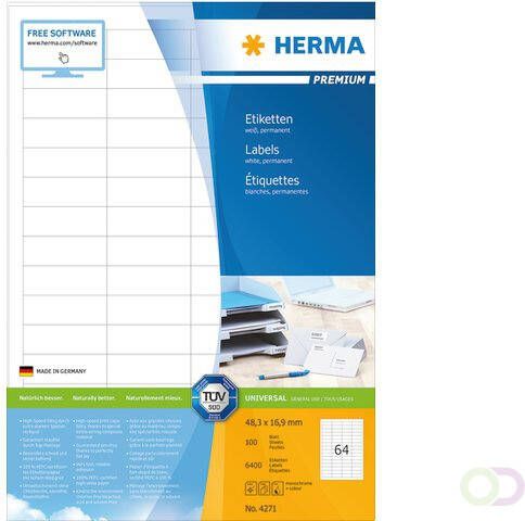Herma Etiket 4271 48.3x16.9mm premium wit 6400stuks