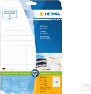 Herma Etiket 4333 25.4X10mm A4 25st