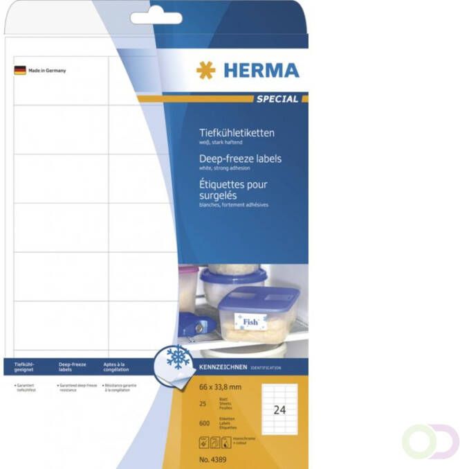 Herma Etiket 4389 66x33.8mm diepvries wit 600stuks