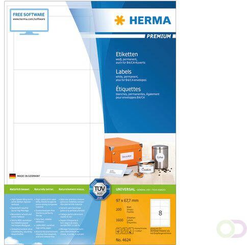 Herma Etiket 4624 97x67 7mm premium wit 1600stuks