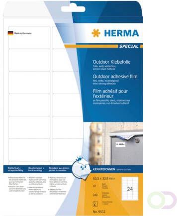 Herma Etiket 9532 63.5x33.9mm polyester wit 240stuks