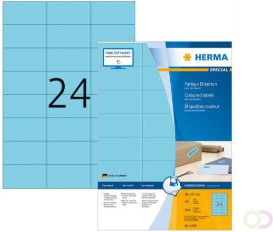 Herma Etiketten blauw 70x37 SPECIAL A4 2400 st.