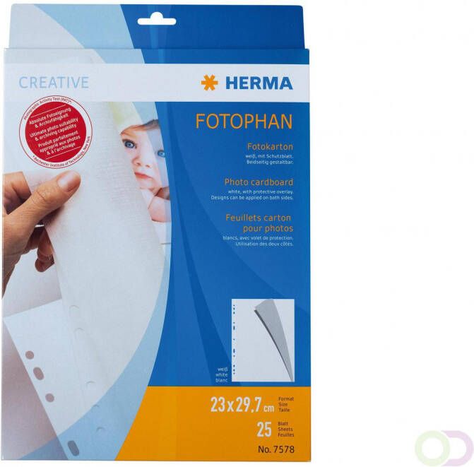 Herma Fotokarton 230x297 mm wit 25 vel