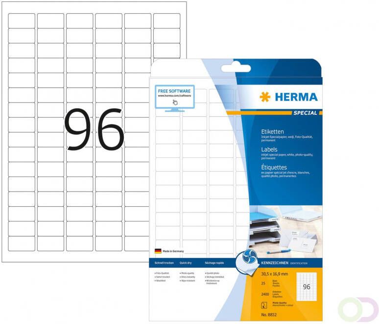Herma Inkjet-etiketten A4 30 5 x 16 9 mm wit permanent hechtend