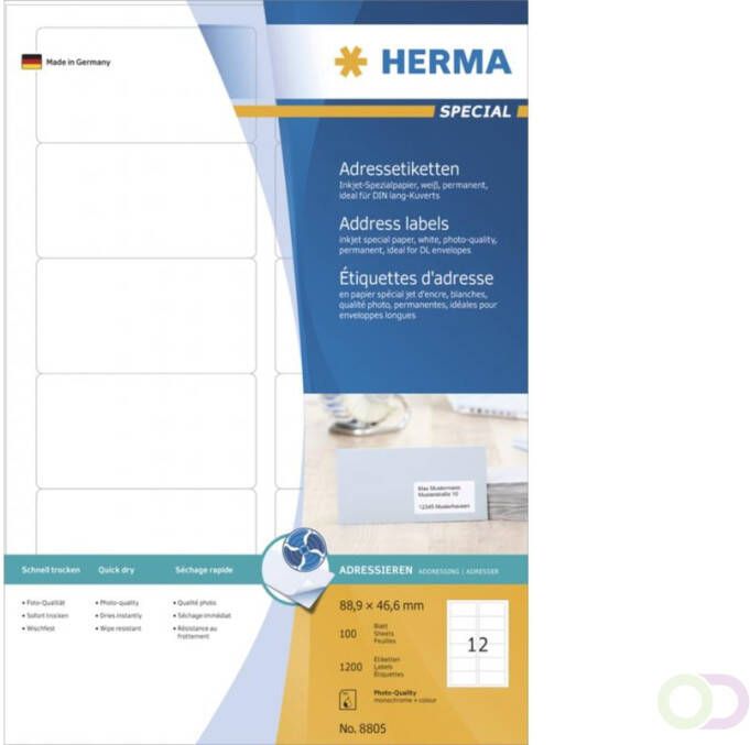 Herma Inkjet-etiketten wit 88 9x46 6 SPECIAL A4 1200 st.