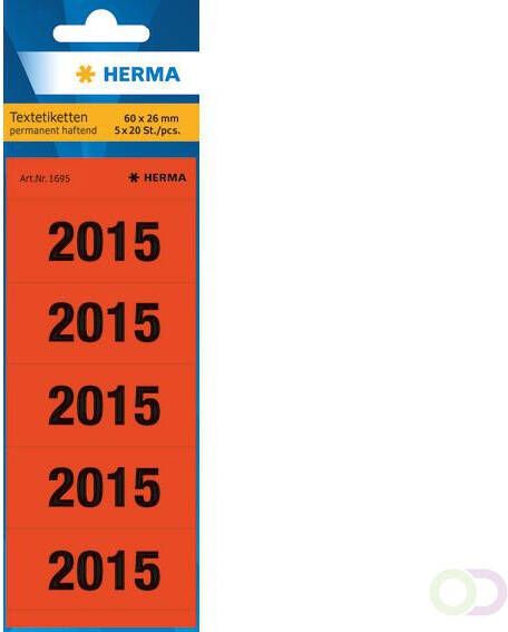 Herma Jaargetallen 1695 2015 voor ordner 60x26 mm rood papier mat 100 st.