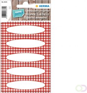 HERMA Etiket 3639 keuken ruit rood