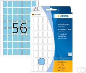 Herma Multipurpose-etiketten 12 x 18 mm blauw permanent hechtend om met de hand te