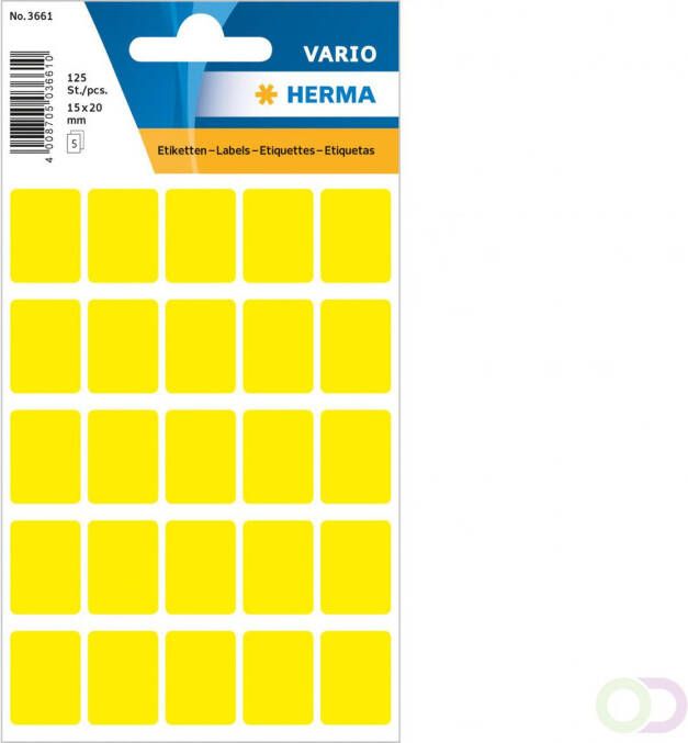 Herma Multipurpose etiketten 15 x 20 mm geel permanent hechtend om met de hand te