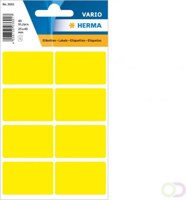 Herma Multipurpose etiketten 25 x 40 mm geel permanent hechtend om met de hand te