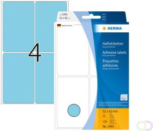 Herma Multipurpose-etiketten 52 x 82 mm blauw permanent hechtend om met de hand te