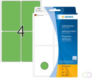 Herma Multipurpose etiketten 52 x 82 mm groen permanent hechtend om met de hand te