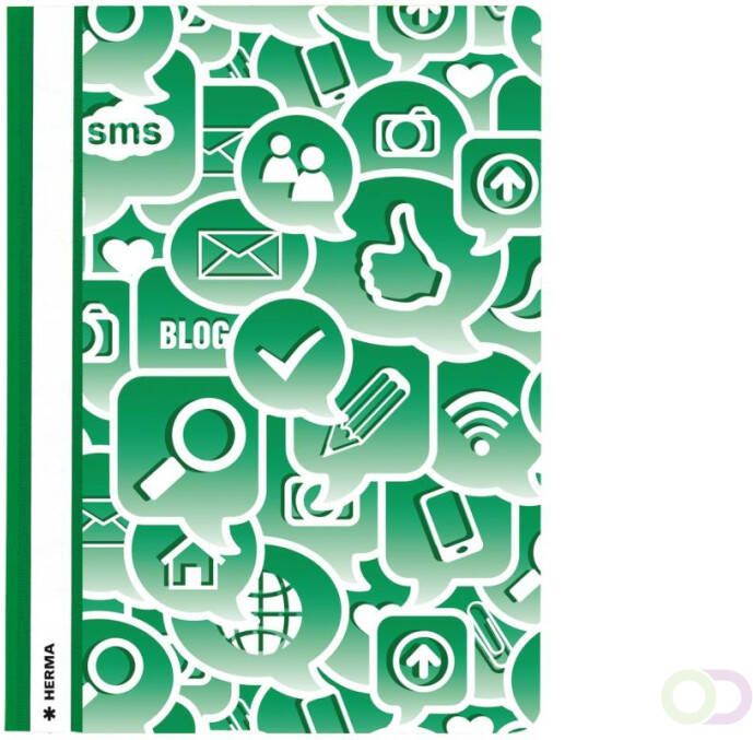 Herma Opbergmappen A4 Social Icons groen