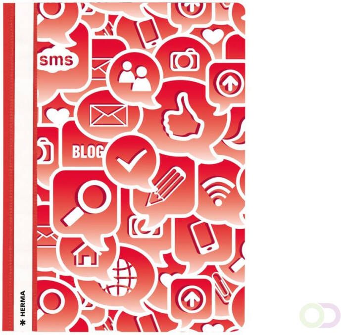 Herma Opbergmappen A4 Social Icons rood