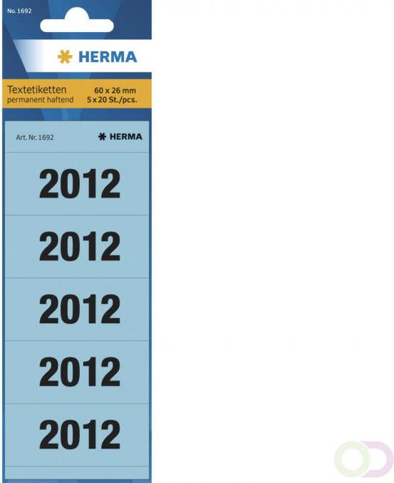 Herma Ordnerrug jaargetallen 2012 blauw
