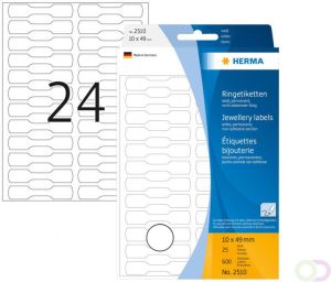 Herma Ringetiketten 10 x 49 mm wit karton om met de hand te beschrijven