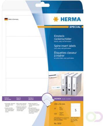 Herma Rugetiket 5032 insteekkaart 190x54mm breed wit